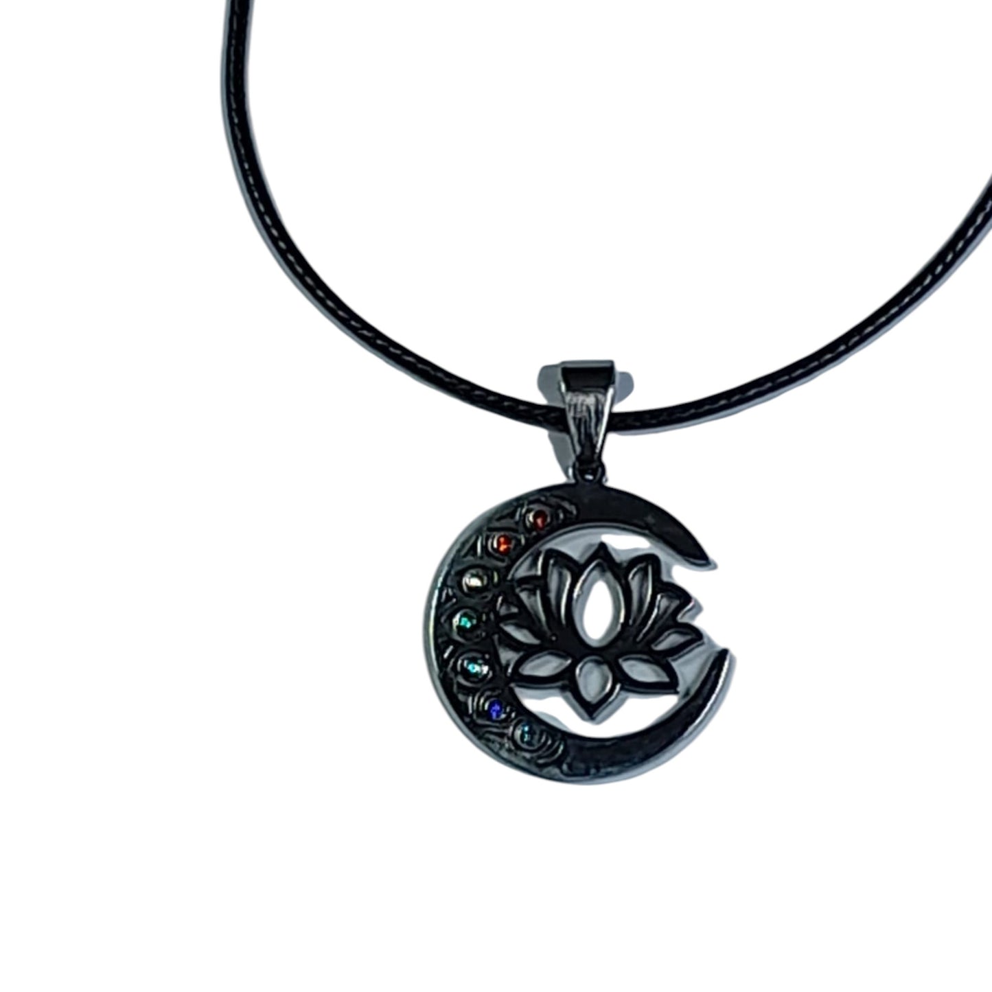 Luna con Chakras y Flor de Loto
