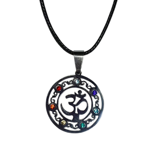Colgante Ohm Chakras – Acero