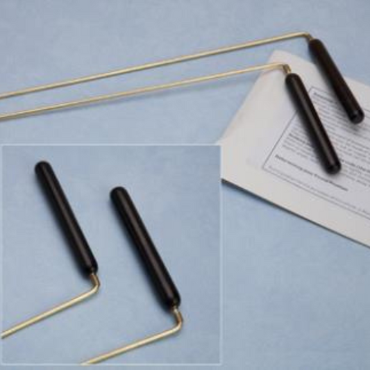 Varillas de Radiestesia con Base de Metal Negro – Con Instrucciones (34 x 12.5 cm, 150 gr)